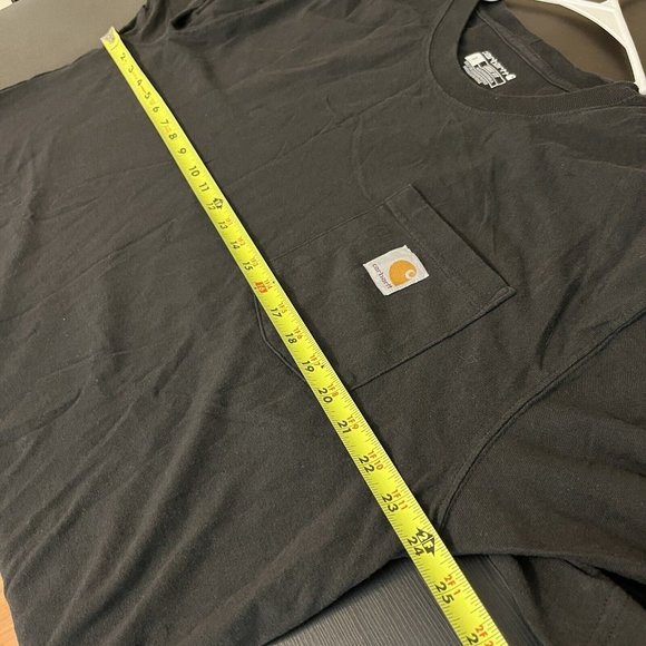 Carhartt Pocket T-Shirt Mens Large Short Sleeve Loose Fit Logo Crew Neck Black - Picture 6 of 8